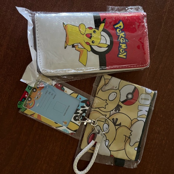 Pokemon Pikachu and Friends Wallet Set - Red, White, Yellow - Picture 2 of 2